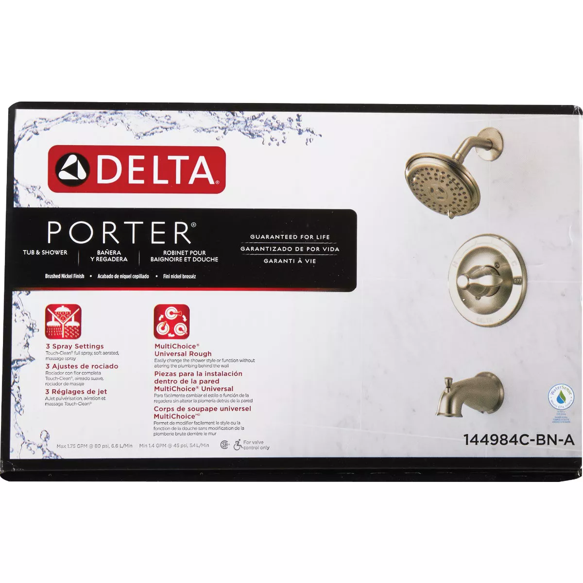 Delta Porter Brushed Nickel 1-Handle Lever Tub & Shower Faucet - photo 2