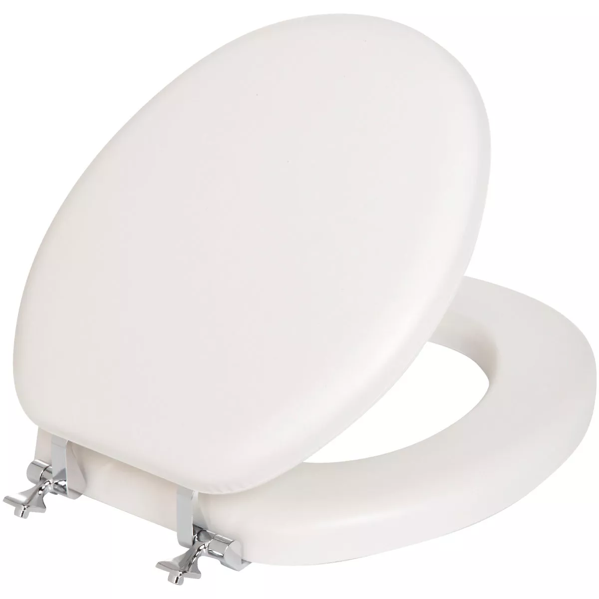 Bemis Mayfair Round Closed Front White Premium Soft Toilet Seat with Chromes Hinges