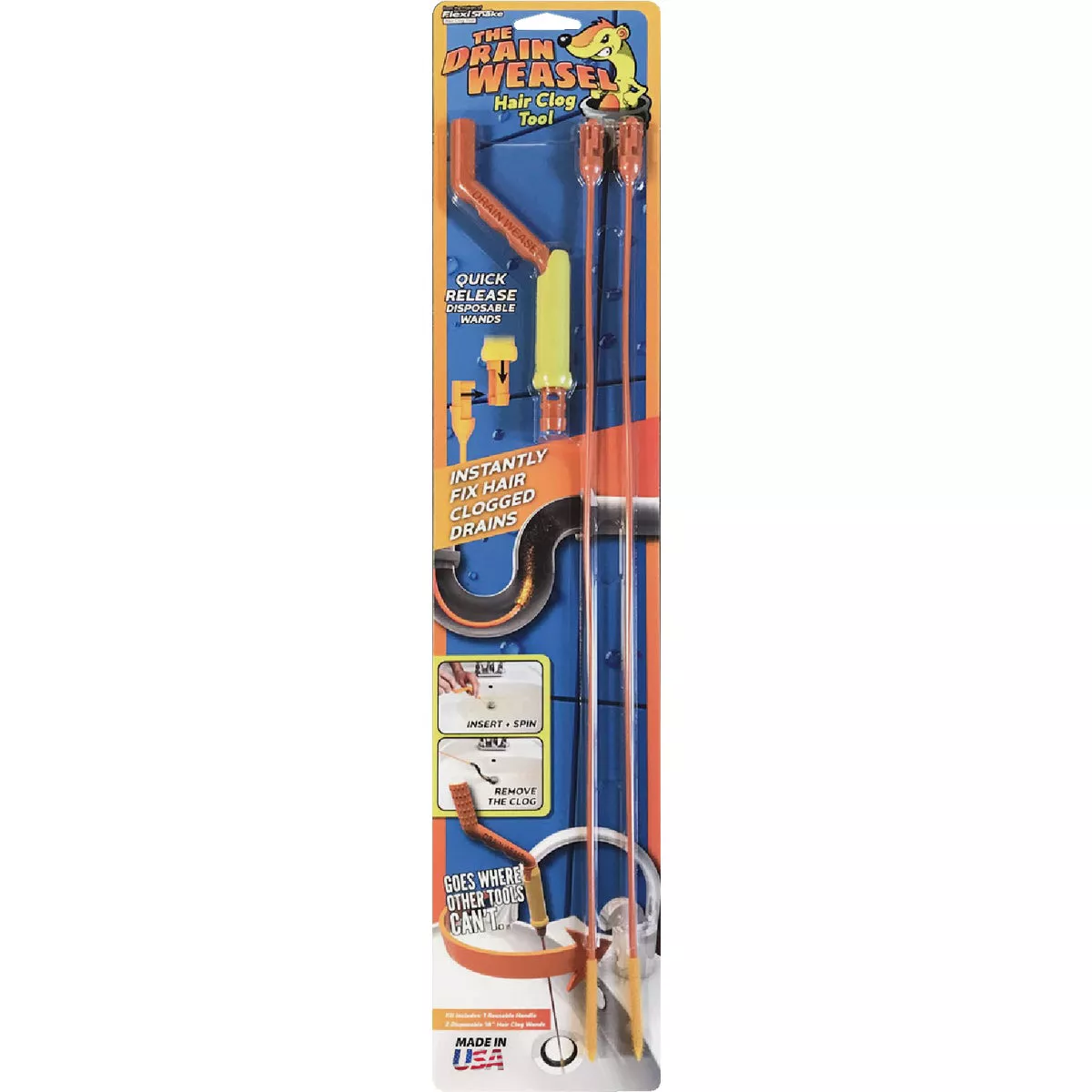 FlexiSnake Drain Weasel Hair Stick Flexible Starter Kit (3-Piece) - photo 2