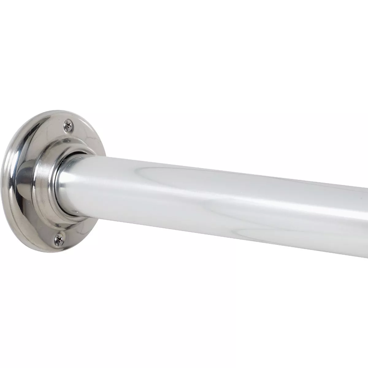 Zenith Zenna Home Straight 60 In. Adjustable Fixed Shower Rod with Flange in Chrome