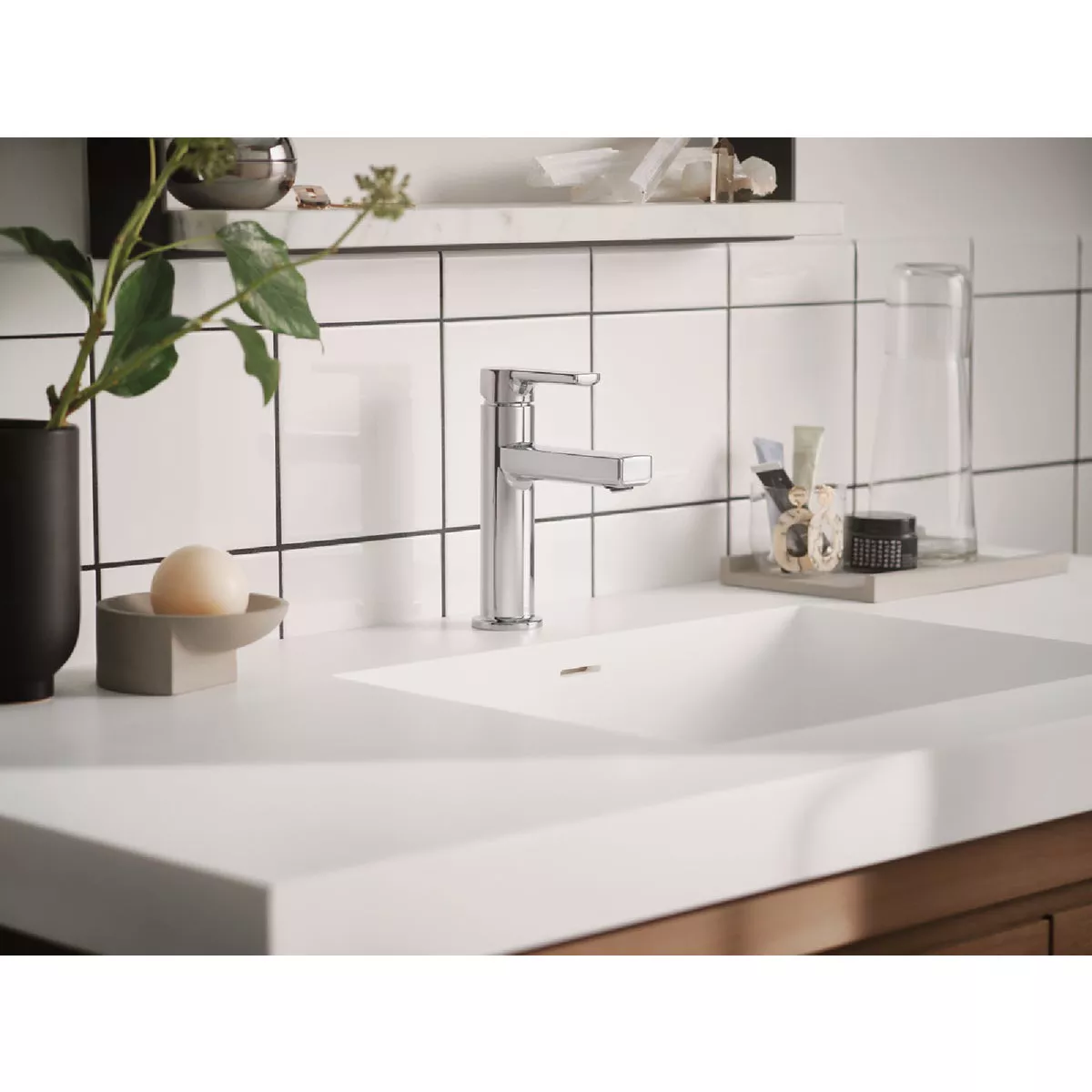 Moen Rinza 1-Handle Lever Centerset Bathroom Faucet, Chrome - photo 2