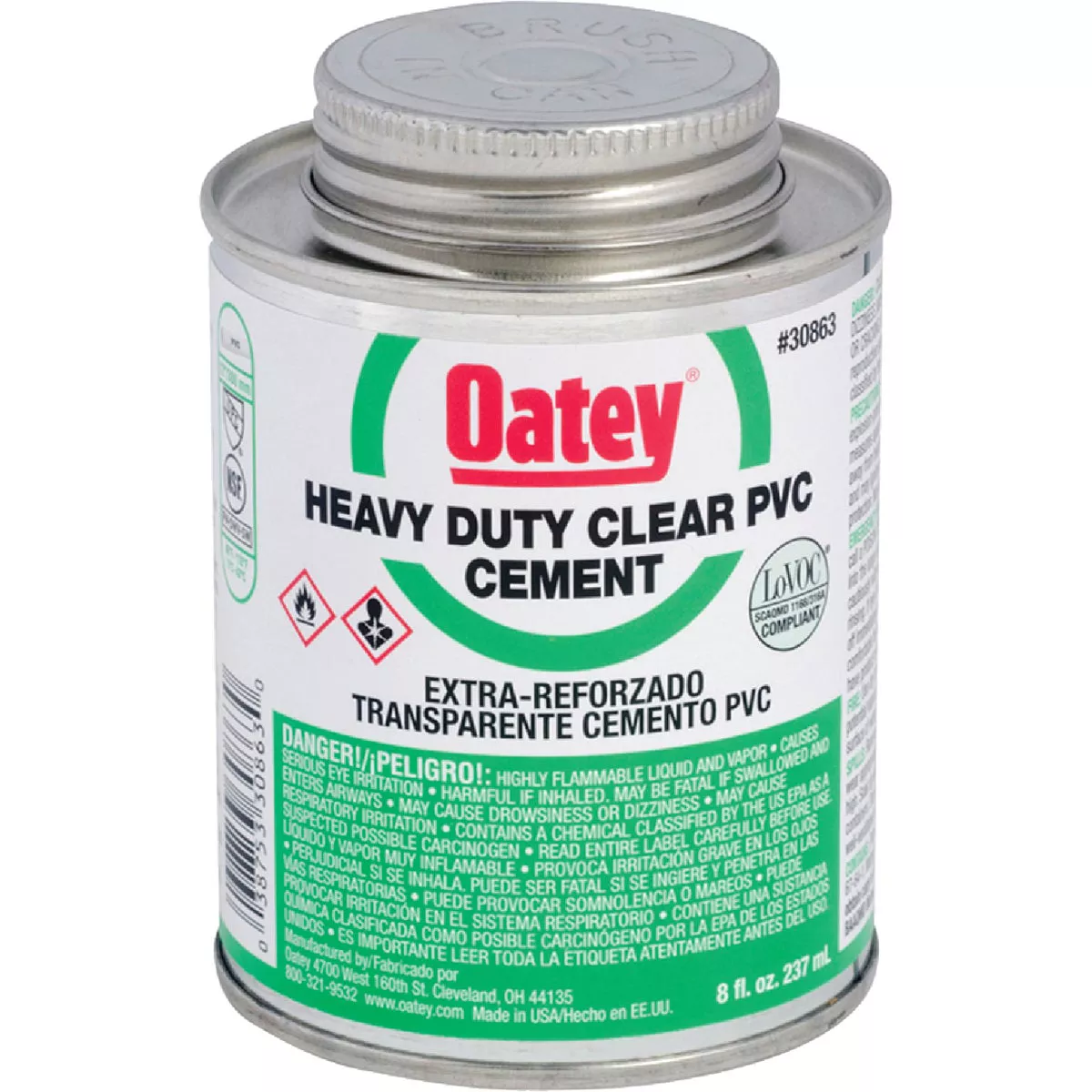 Oatey 8 Oz. Heavy Bodied Heavy-Duty Clear PVC Cement
