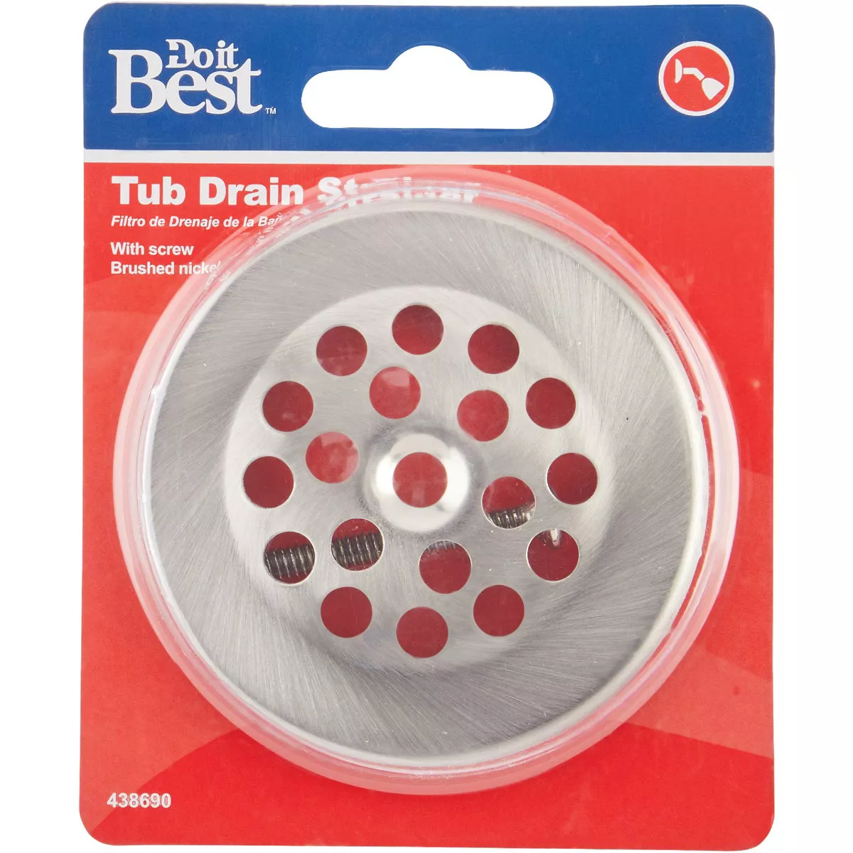 Do it Best 2 In. Dome Cover Tub Drain Strainer with Brushed Nickel Finish - photo 2