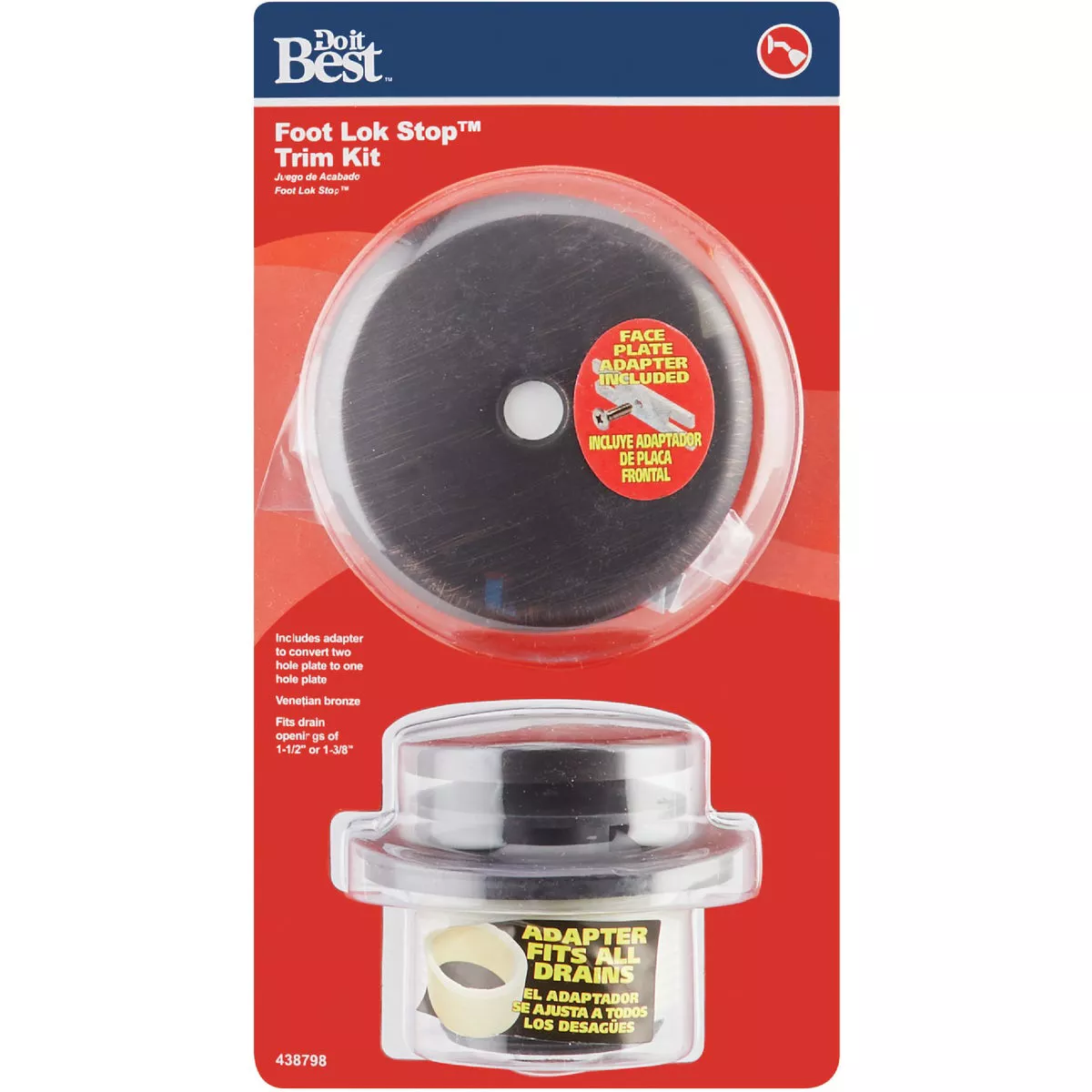 Do it Best Foot Lok Stop Venetian Bronze Bath Drain Trim Kit - photo 2