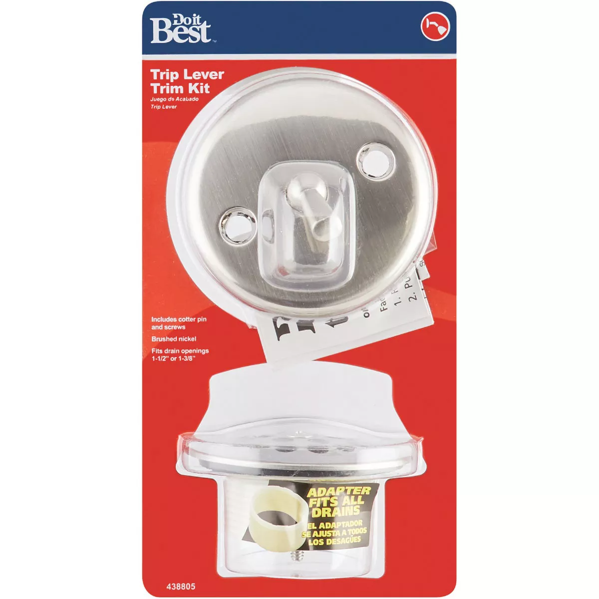 Do it Best Brushed Nickel Trip Lever Bath Drain Trim Kit - photo 2