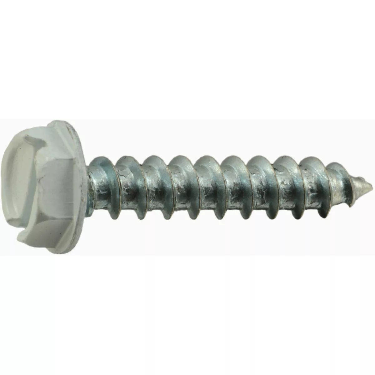 Midwest Fastener #10 x 1 In. White Painted Steel Slotted Hex Washer Head Sheet Metal Screws (100 Ct.)-