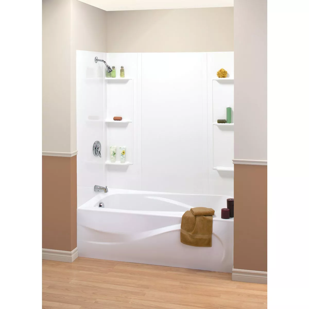 Maax Tempest 61 In. L x 30 In. W x 59 In. H 5-Piece Glue Up Tub Wall Surround in White - photo 3