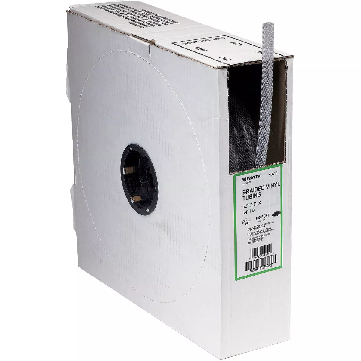 Abbott Rubber 1/2 In. x 1/4 In. x 100 Ft. Clear T12 Braided PVC Tubing