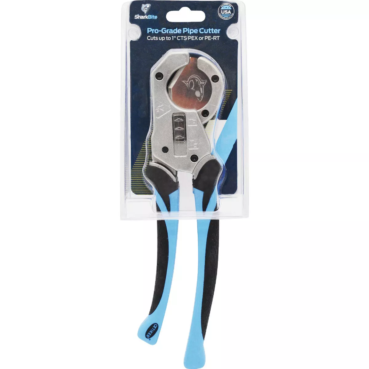 SharkBite Pro PEX Pipe Cutter – Replaceable Blade, 1/4 To 1 Inch CTS, Spring-Loaded Handles, Thumb Lock, Made In USA