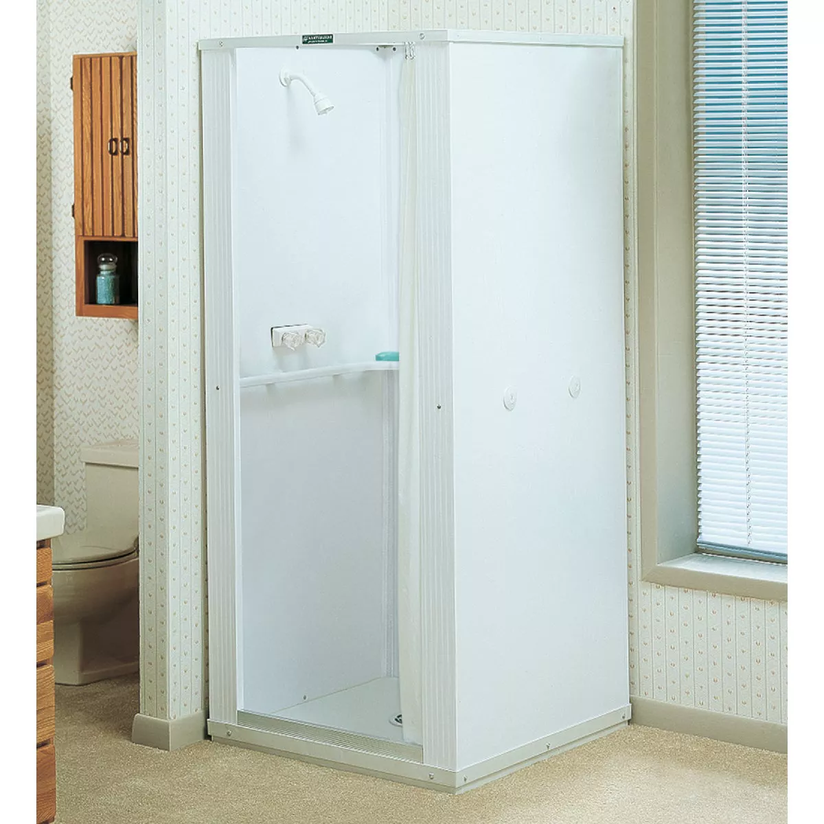 Mustee Durastall 36 In. W. x 36 In. D. White Thermoplastic Shower 