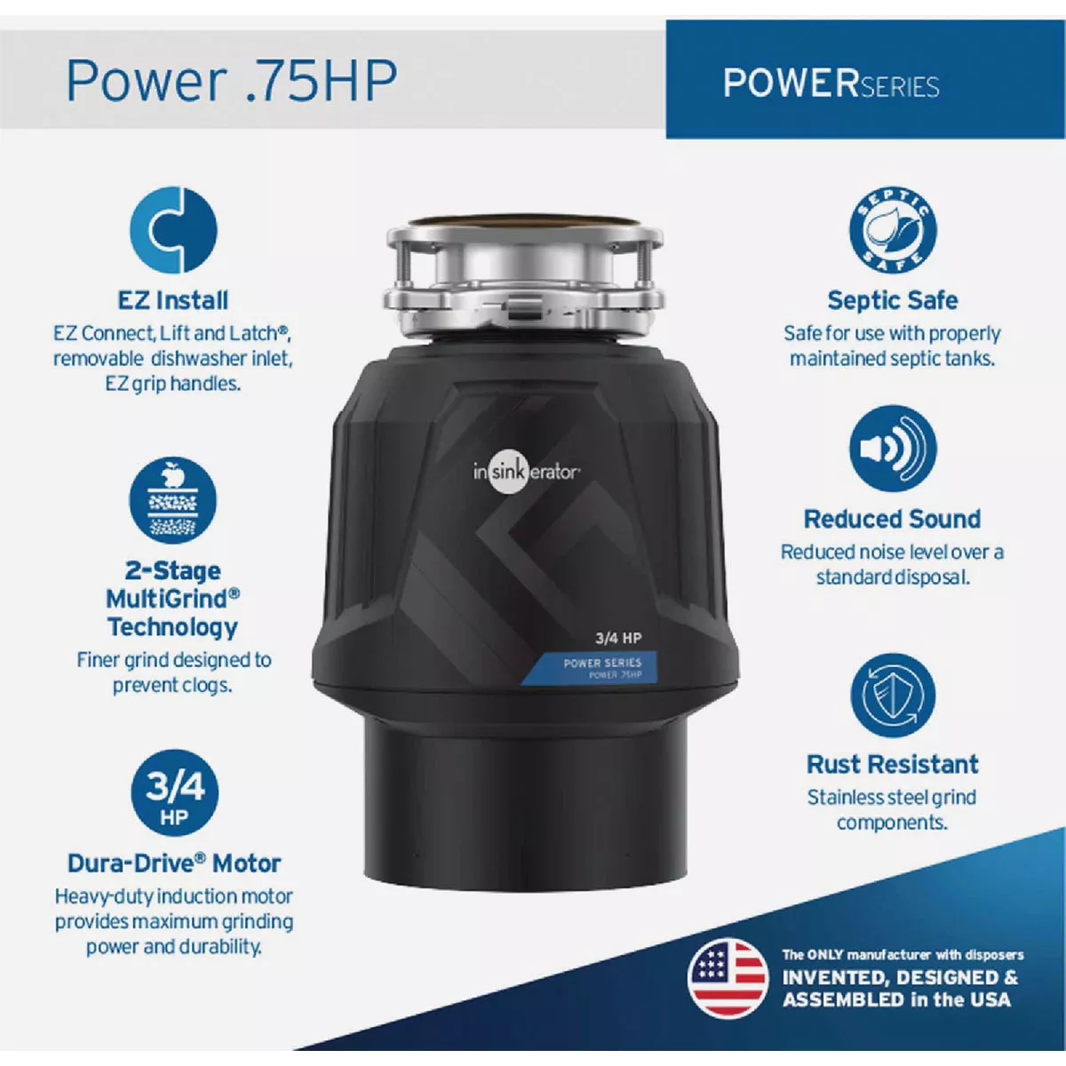 Insinkerator Power 3/4 HP Garbage Disposer, 6 Year Warranty - photo 2