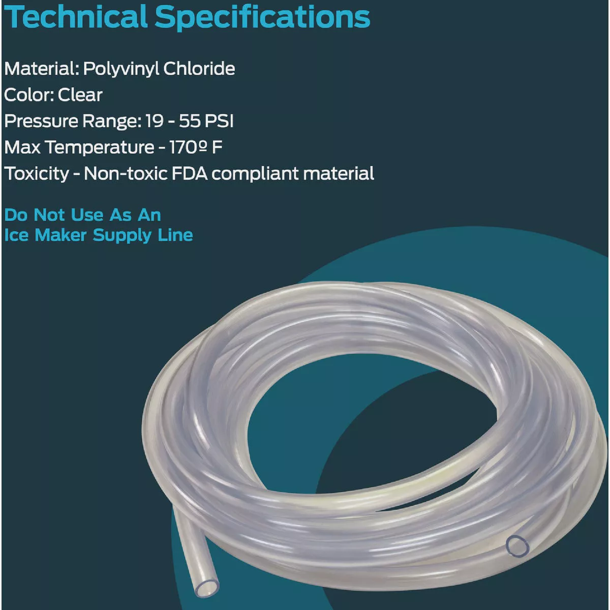 Eastman EZ-Flo 30 Ft. Clear Vinyl Tubing 1 In. ID x 1-1/4 In. OD Bulk Spool - photo 5