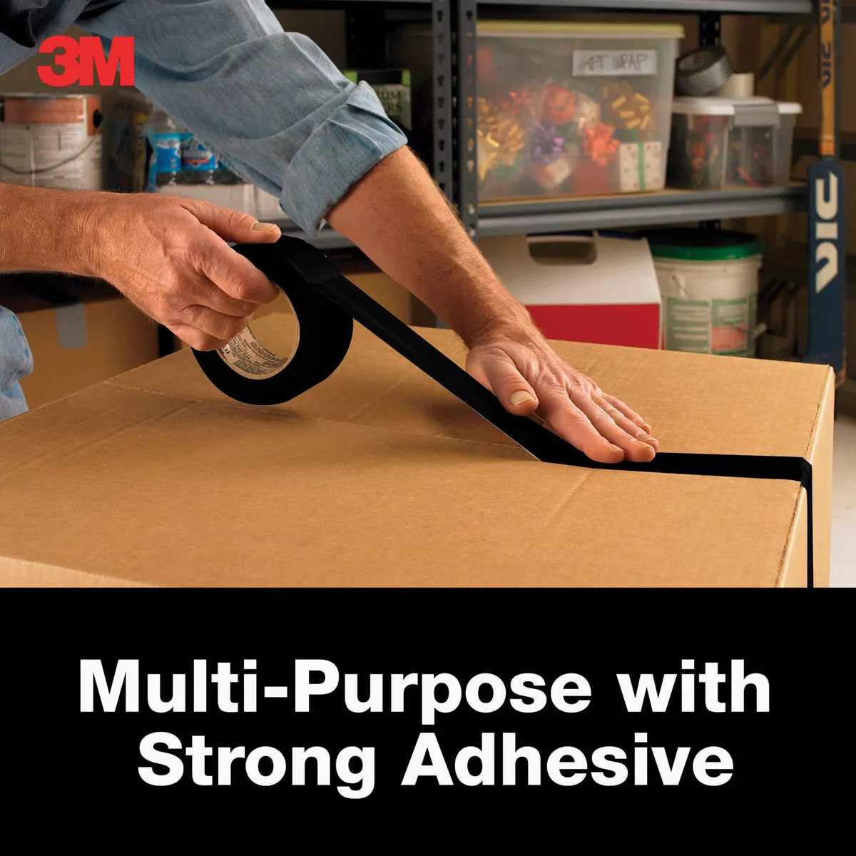 3M 1.88 In. x 45 Yd. Heavy Duty Duct Tape, Black - photo 3
