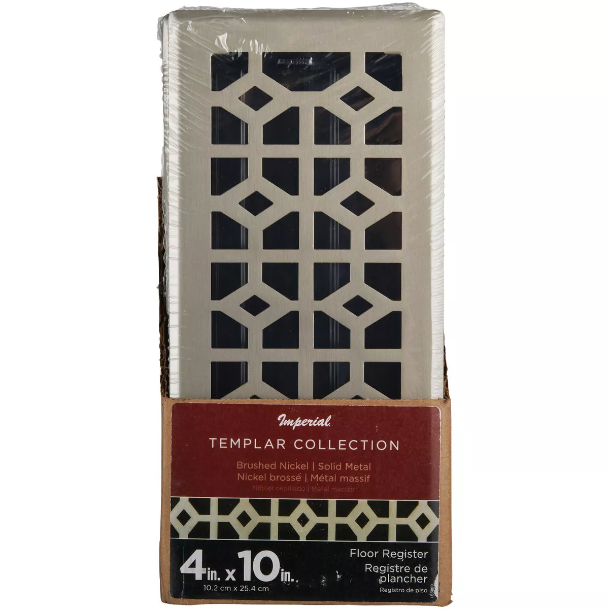 Imperial Templar 4 In. x 10 In. Brushed Nickel Steel Floor Register - photo 3