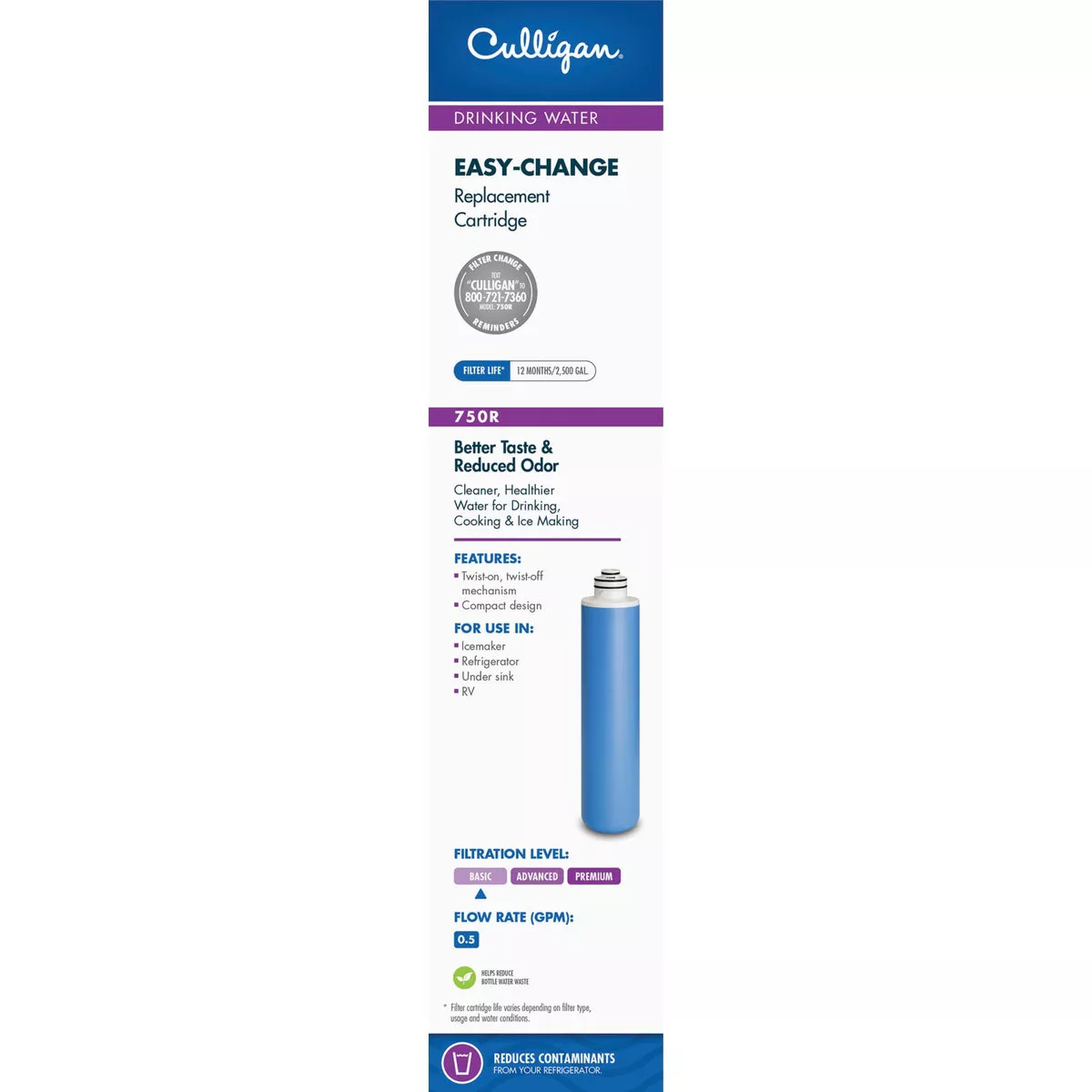 Culligan 750R Ice Maker And Refrigerator Water Filter Cartridge - photo 2