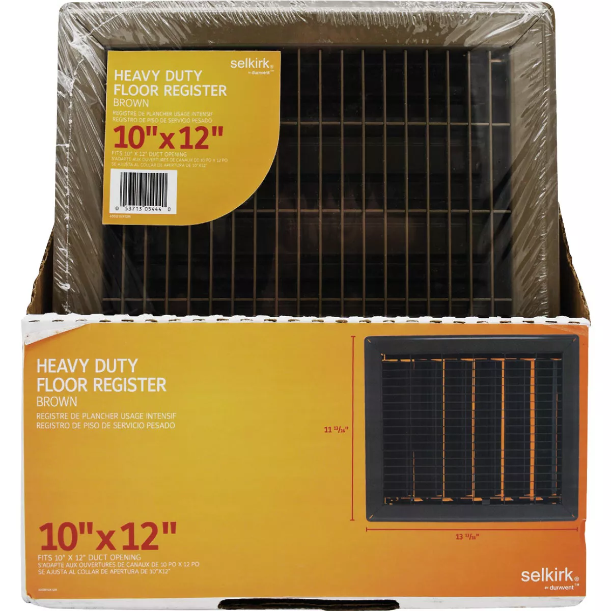 Selkirk 10 In. x 12 In. Brown Steel Floor Register - photo 2