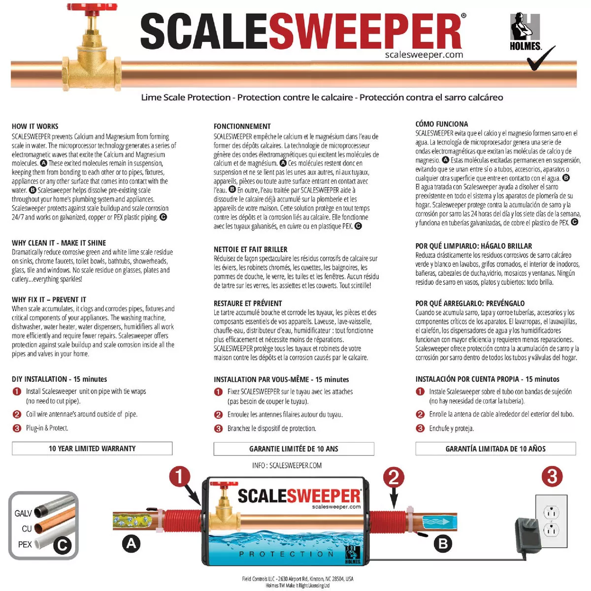 Scalesweeper Electronic Hard Water Conditioner & Water Descaler - photo 3