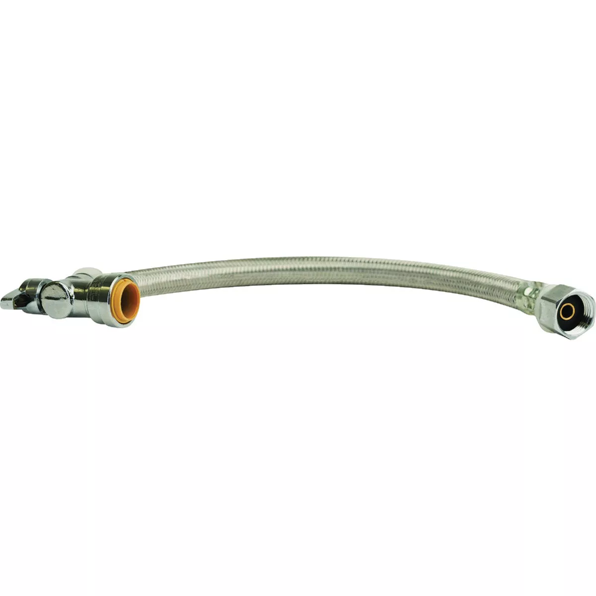 QuickFitting 1/2 In. Push-to-Connect Angle Stop Valve x 7/8 In. Ballcock x 12 In. Braided Stainless Steel Toilet Connector Hose - photo 5