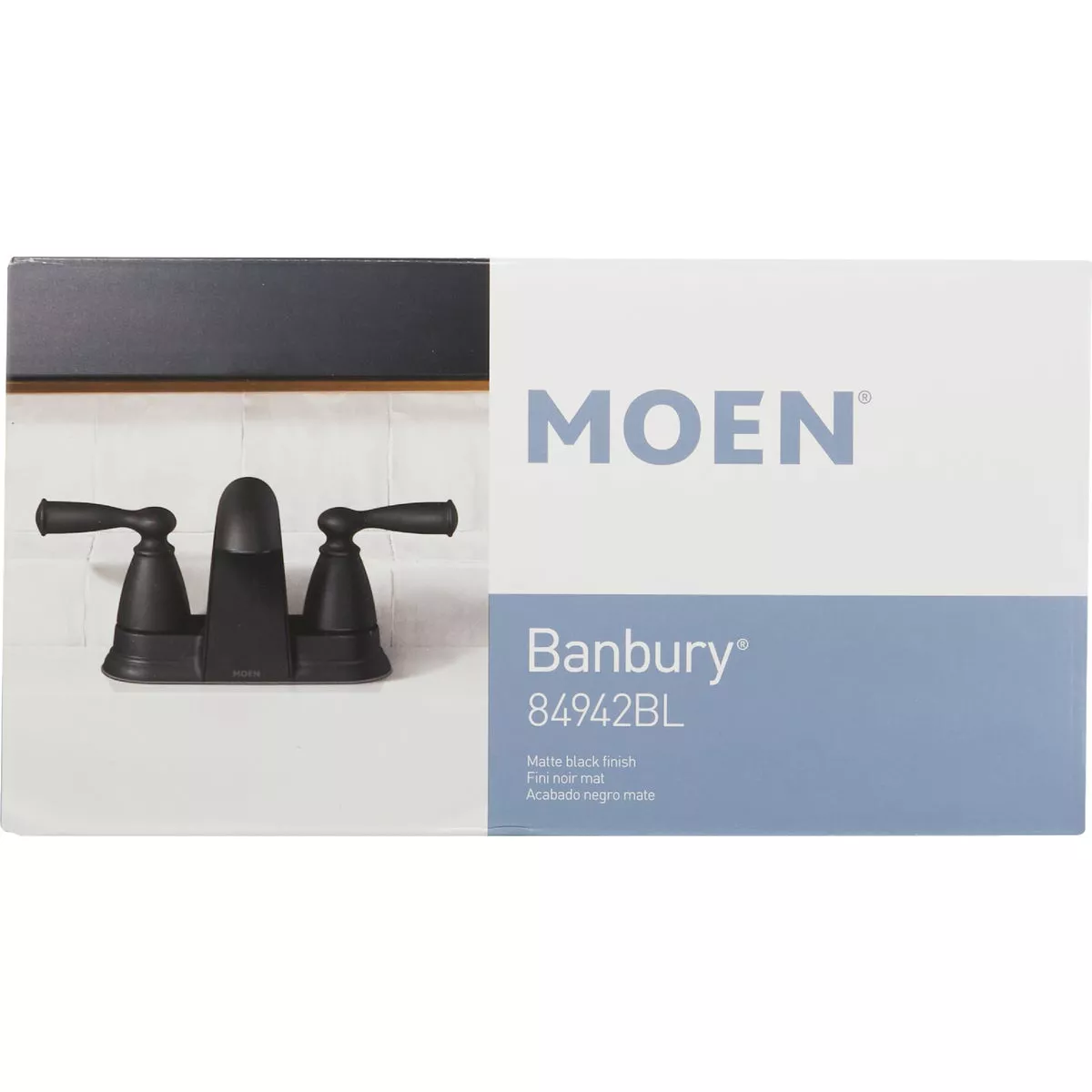 Moen Banbury 2-Handle Lever Low Arc Centerset Bathroom Faucet, Matte Black - photo 2