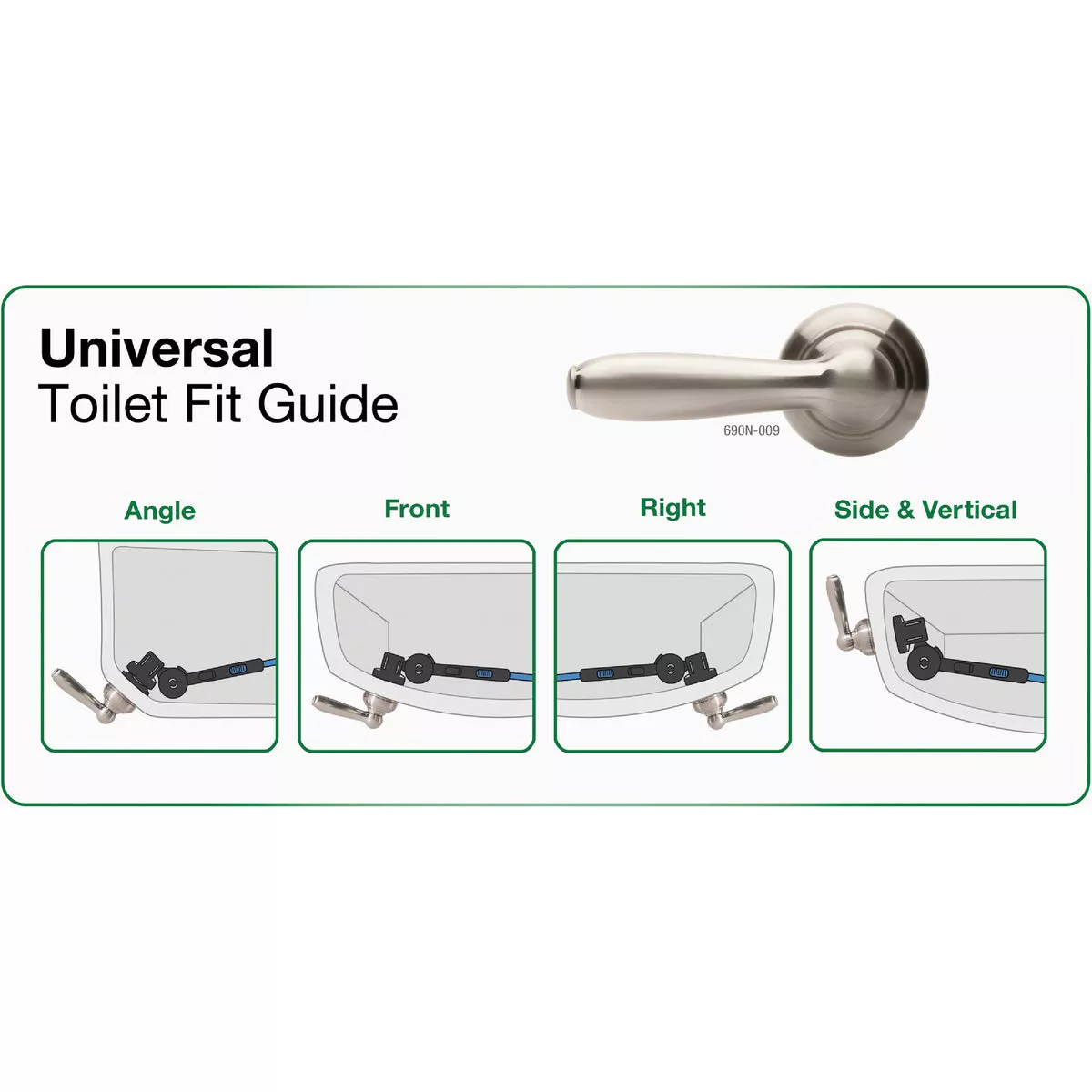 Fluidmaster Perfect Fit Premium Brushed Nickel Tank Lever with Plastic Telescoping Arm - photo 5