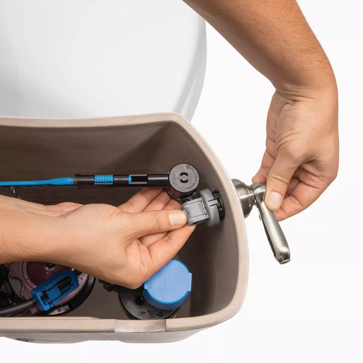 Fluidmaster Perfect Fit Premium Brushed Nickel Tank Lever with Plastic Telescoping Arm - photo 4