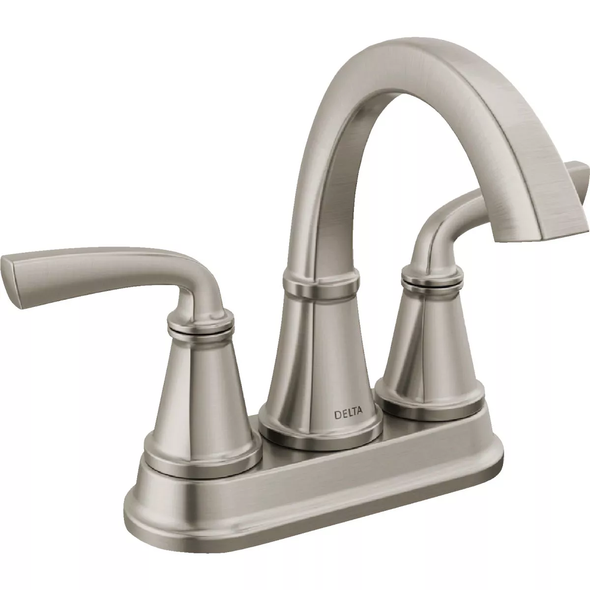 Delta Geist Brushed Nickel 2-Handle Lever Centerset Bathroom Faucet