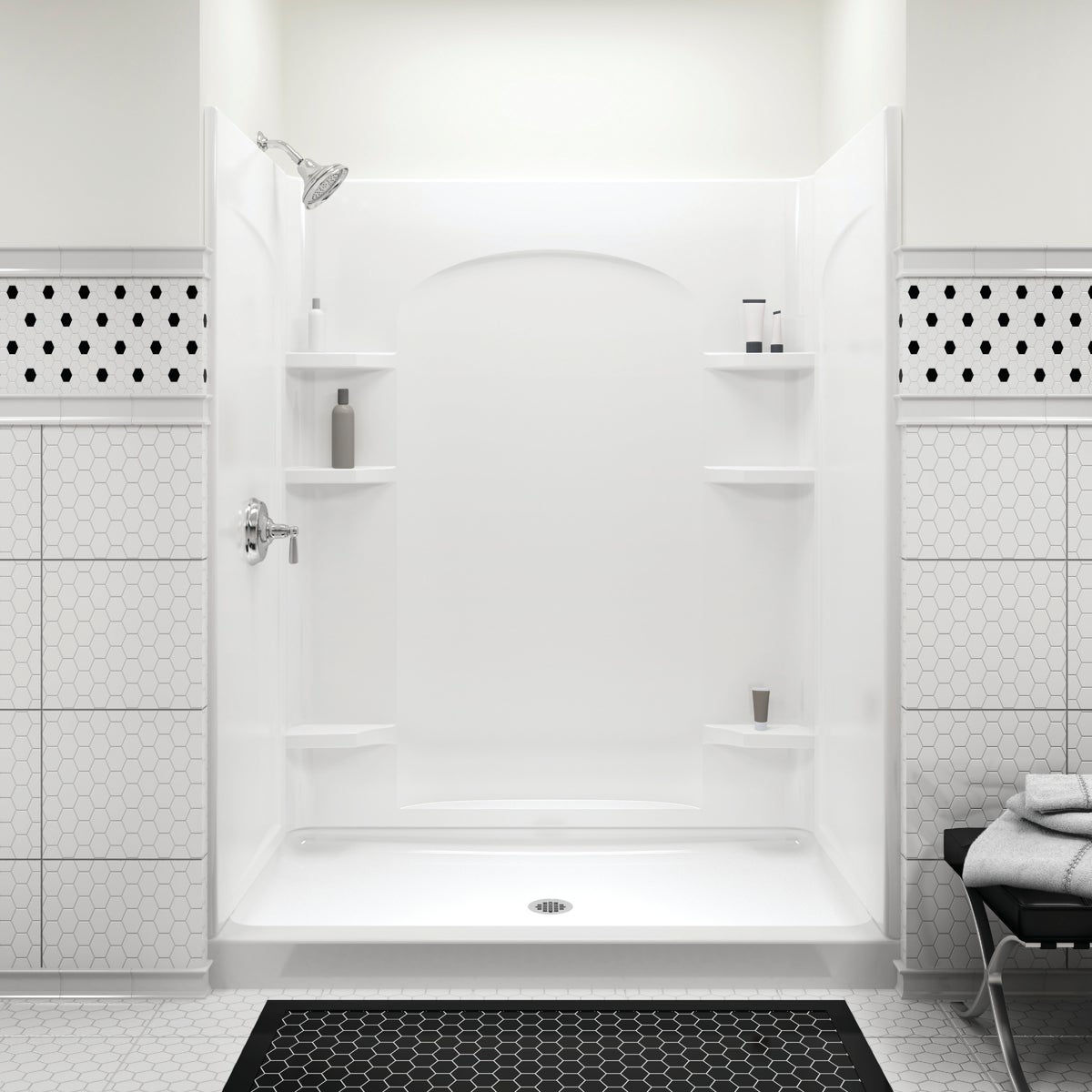 Sterling Ensemble Curve 60 In. W x 721/2 In. H 1Piece Shower Back