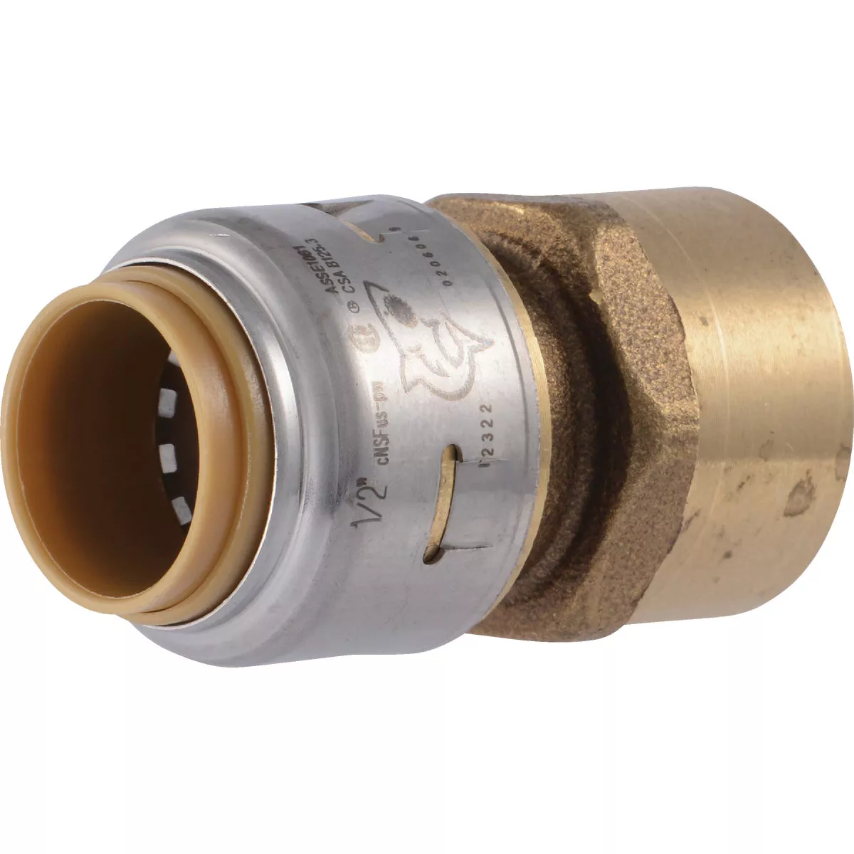SharkBite 1/2 In. x 1/2 In. FNPT Straight Brass Push-to-Connect Female Adapter (4-Pack) - photo 5
