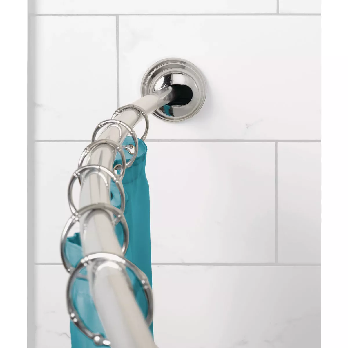 Zenith Zenna Home NeverRust 50 In. to 72 In. Adjustable Fixed or Tension Curved Shower Rod in Bronze - photo 2