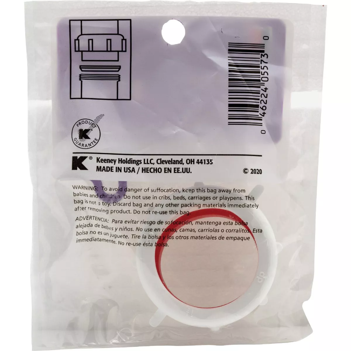 Keeney 1-1/2 In. x 1-1/2 In. White Plastic Slip Joint Nut - photo 3