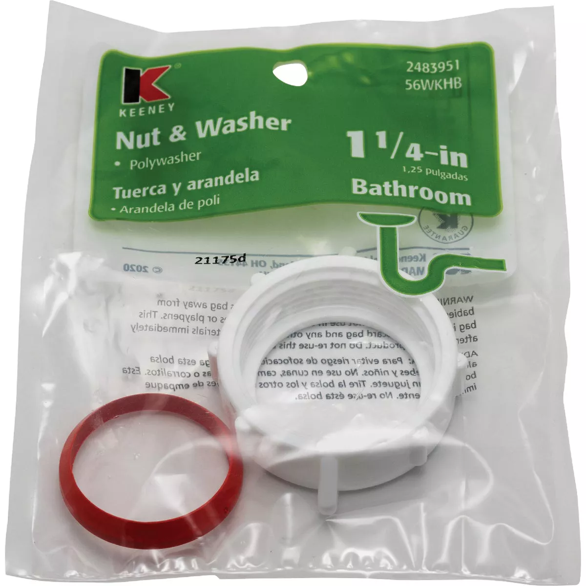 Keeney 1-1/4 In. x 1-1/4 In. White Plastic Slip Joint Nut - photo 2