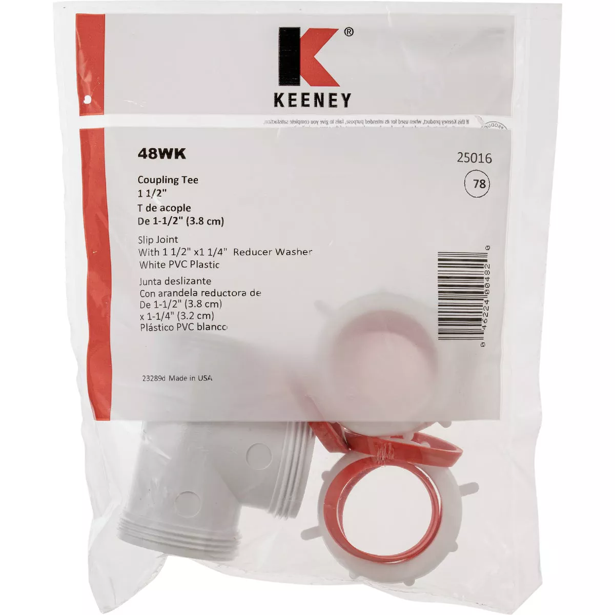 Keeney 1-1/2 In. White Polypropylene Three-Way Coupling Tee - photo 2