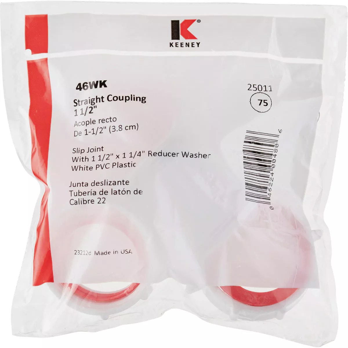 Keeney 1-1/2 In. White Polypropylene Straight Extension Coupling - photo 2