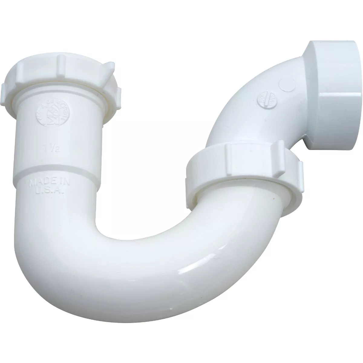 Keeney 1-1/2 In. or 1-1/4 In. White Plastic J-Bend Sink Trap with Reducer Washer - photo 3