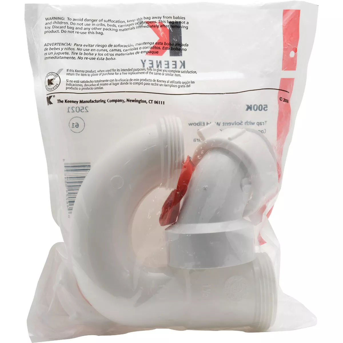 Keeney 1-1/2 In. or 1-1/4 In. White Plastic J-Bend Sink Trap with Reducer Washer - photo 4