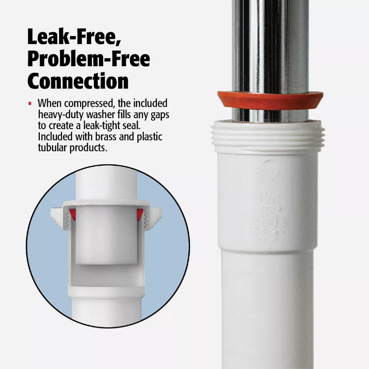 Keeney 1-1/2 In. White Polypropylene Sink Trap with Reducer Washer - photo 4