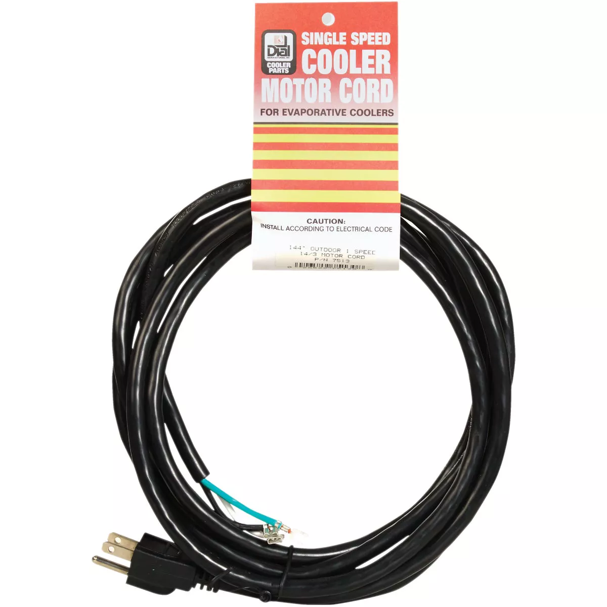 Dial 144 In. 14 Ga. 1-Speed Outdoor Motor Plug