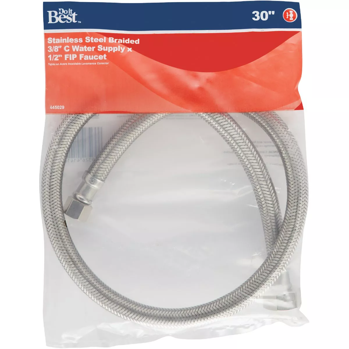 Do it Best 3/8 In. C X 1/2 In. F X 30 In. L. Braided Stainless Steel Faucet Supply Line - photo 2