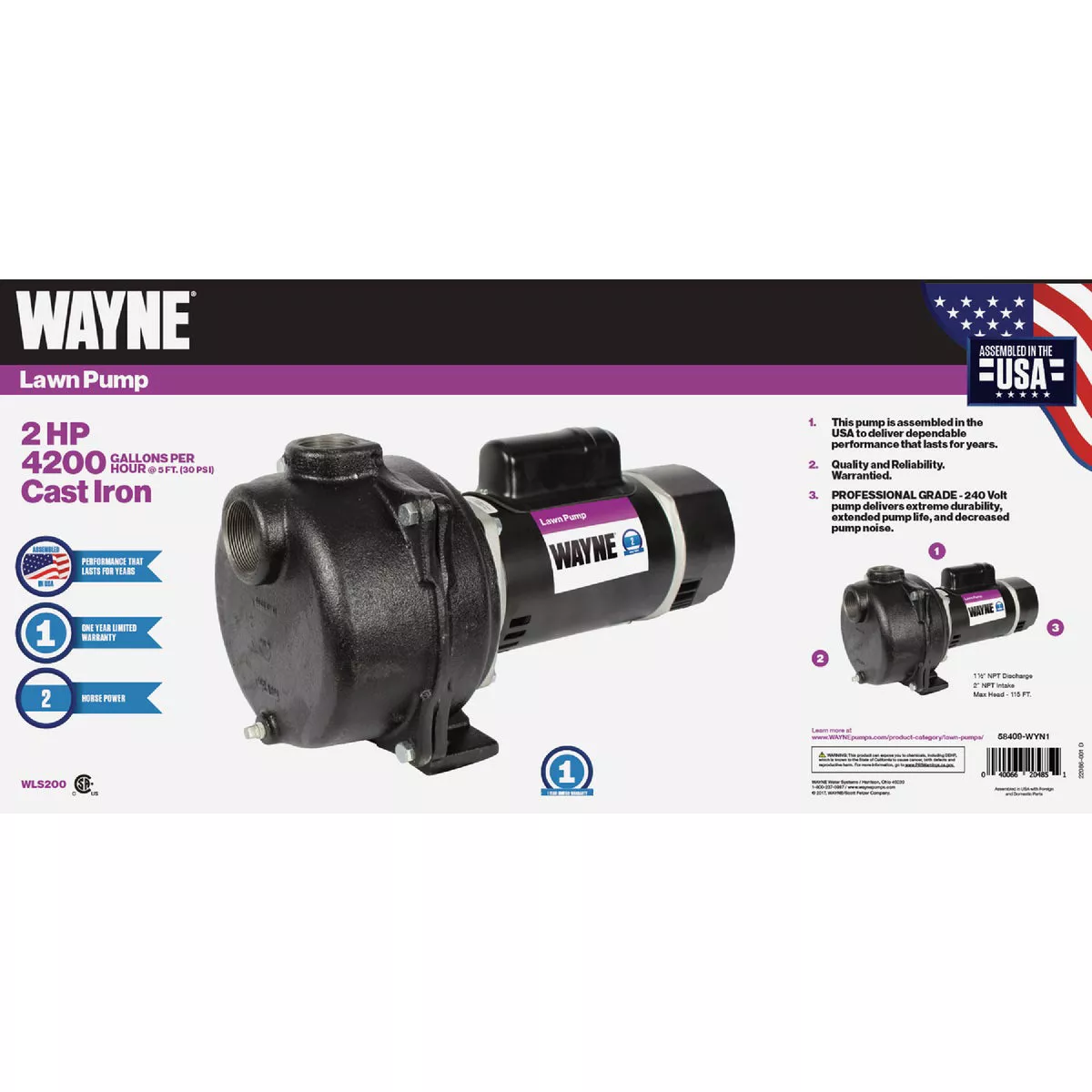 Wayne 2 HP Permanent Lawn Sprinkling Pump - photo 2