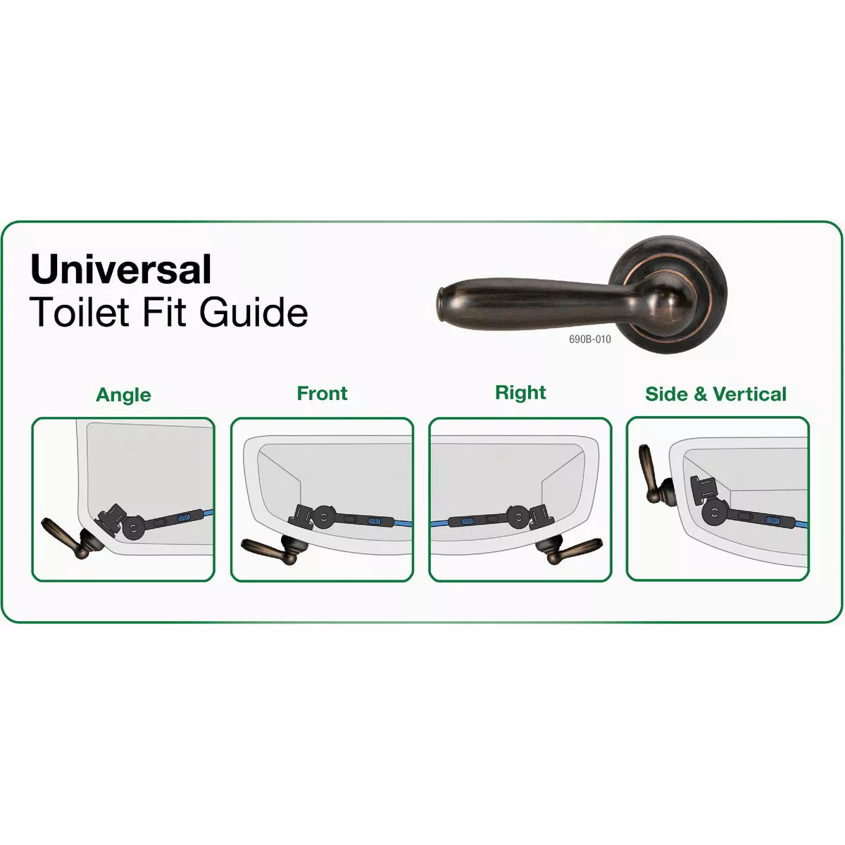 Fluidmaster Perfect Fit Premium Oil-Rubbed Bronze Tank Lever with Plastic Telescoping Arm - photo 6