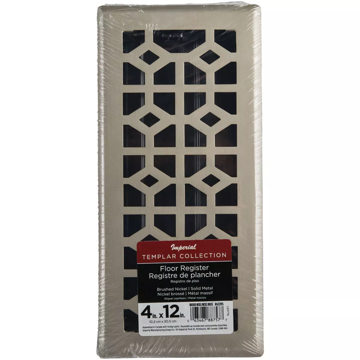 Imperial Templar 4 In. x 12 In. Brushed Nickel Steel Floor Register - photo 2