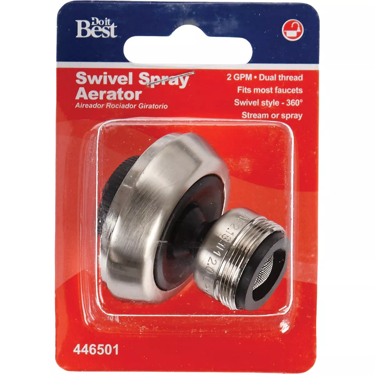 Do it 2.0 GPM Swivel Spray Aerator, Brushed Nickel - photo 2