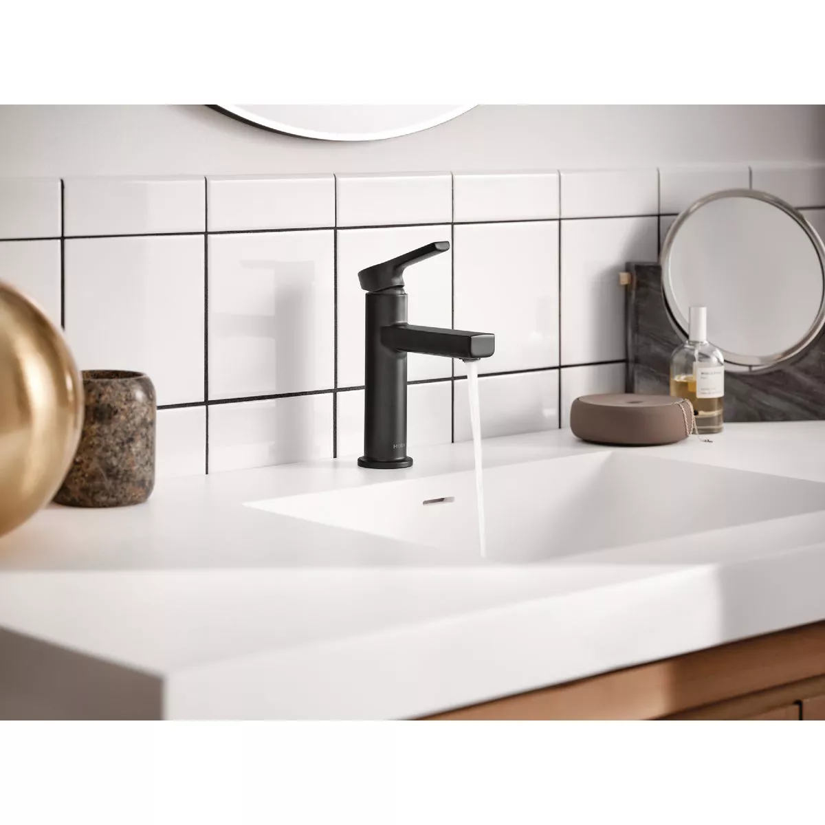 Moen Rinza 1-Handle Lever Centerset Bathroom Faucet, Matte Black - photo 3