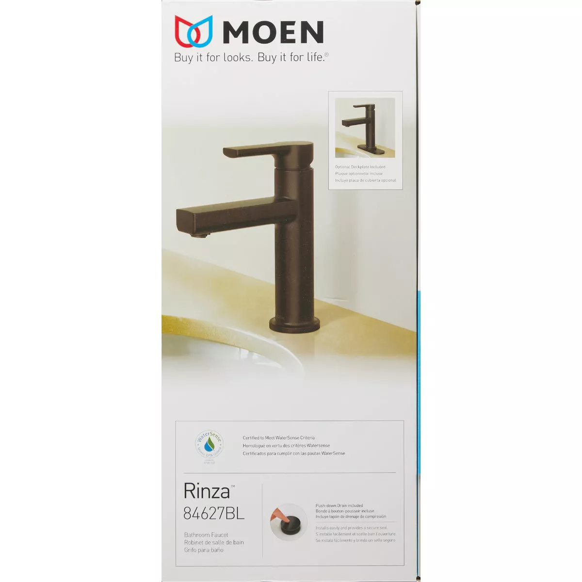 Moen Rinza 1-Handle Lever Centerset Bathroom Faucet, Matte Black - photo 4