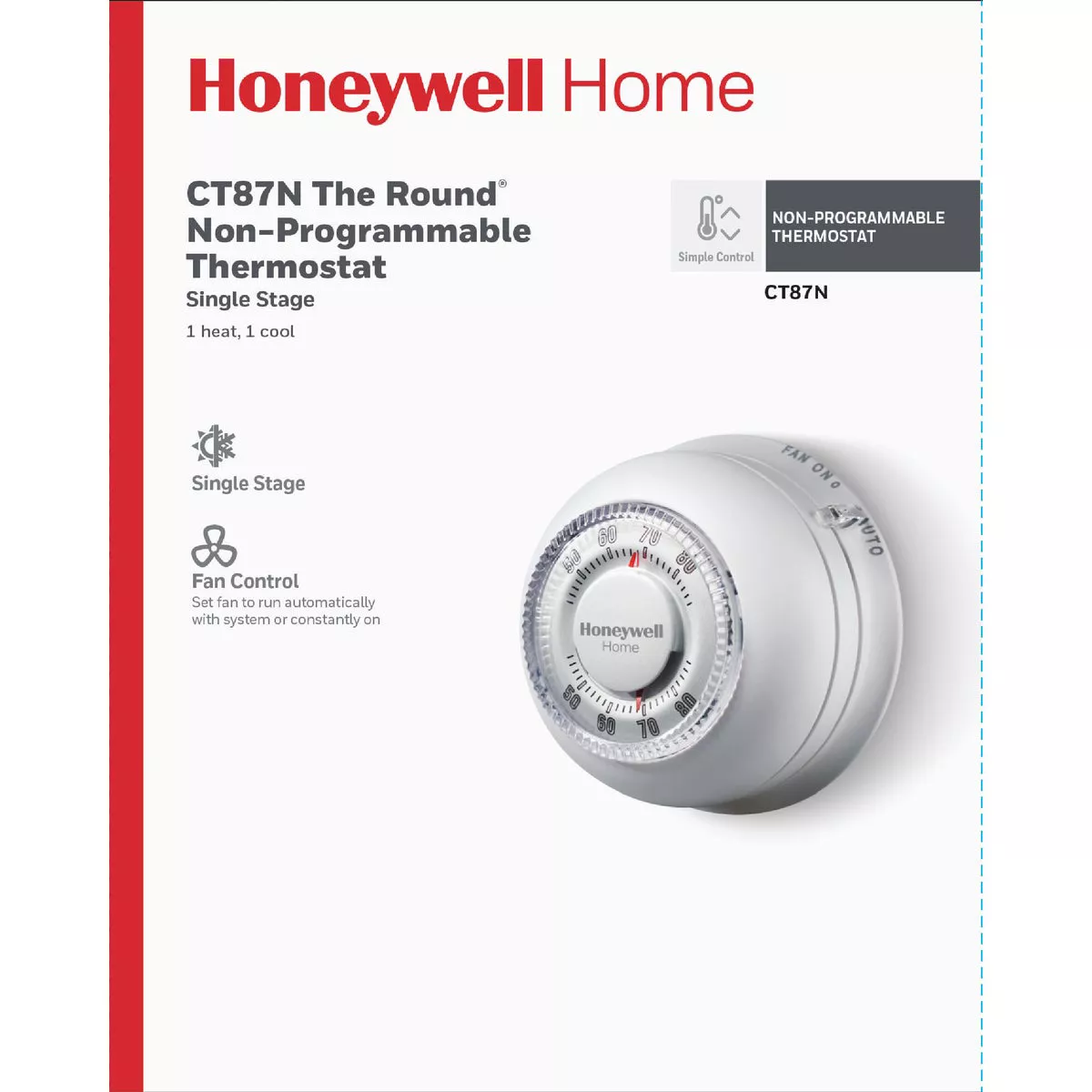 Honeywell Home Heat or Cool Off White Round Wall Thermostat - photo 2