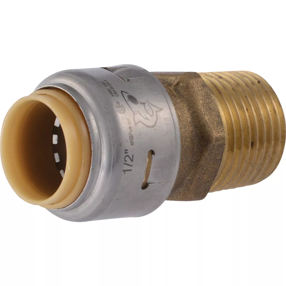 SharkBite 1/2 In. x 1/2 In. MNPT Straight Brass Push-to-Connect Male Adapter (4-Pack) - photo 3
