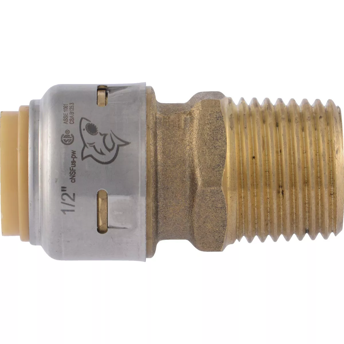 SharkBite 1/2 In. x 1/2 In. MNPT Straight Brass Push-to-Connect Male Adapter (4-Pack) - photo 4