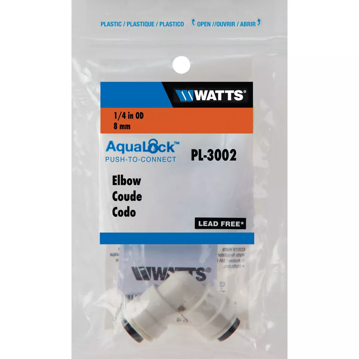 Watts Aqualock 1/4 In. x 1/4 In. Push-to-Connect Plastic Coupling - photo 2