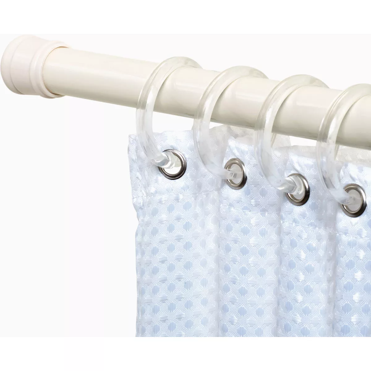 Zenith Zenna Home Straight 34-1/2 In. To 60 In. Adjustable Tension Shower Rod in Bone - photo 2
