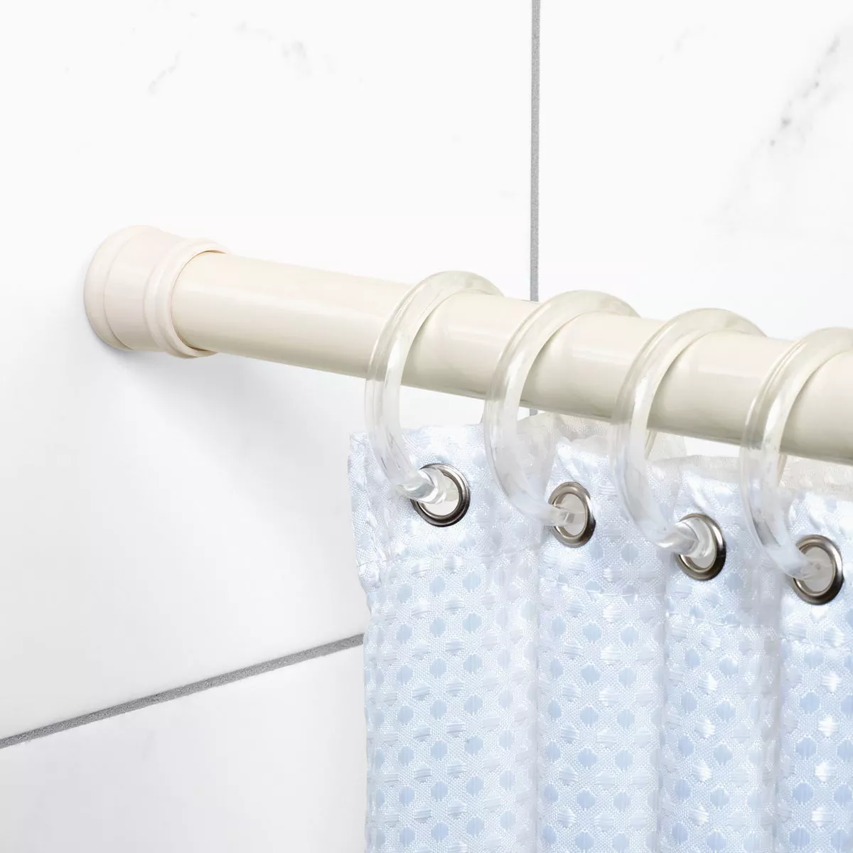 Zenith Zenna Home Straight 42 In. To 72 In. Adjustable Tension Shower Rod in Champaign - photo 2